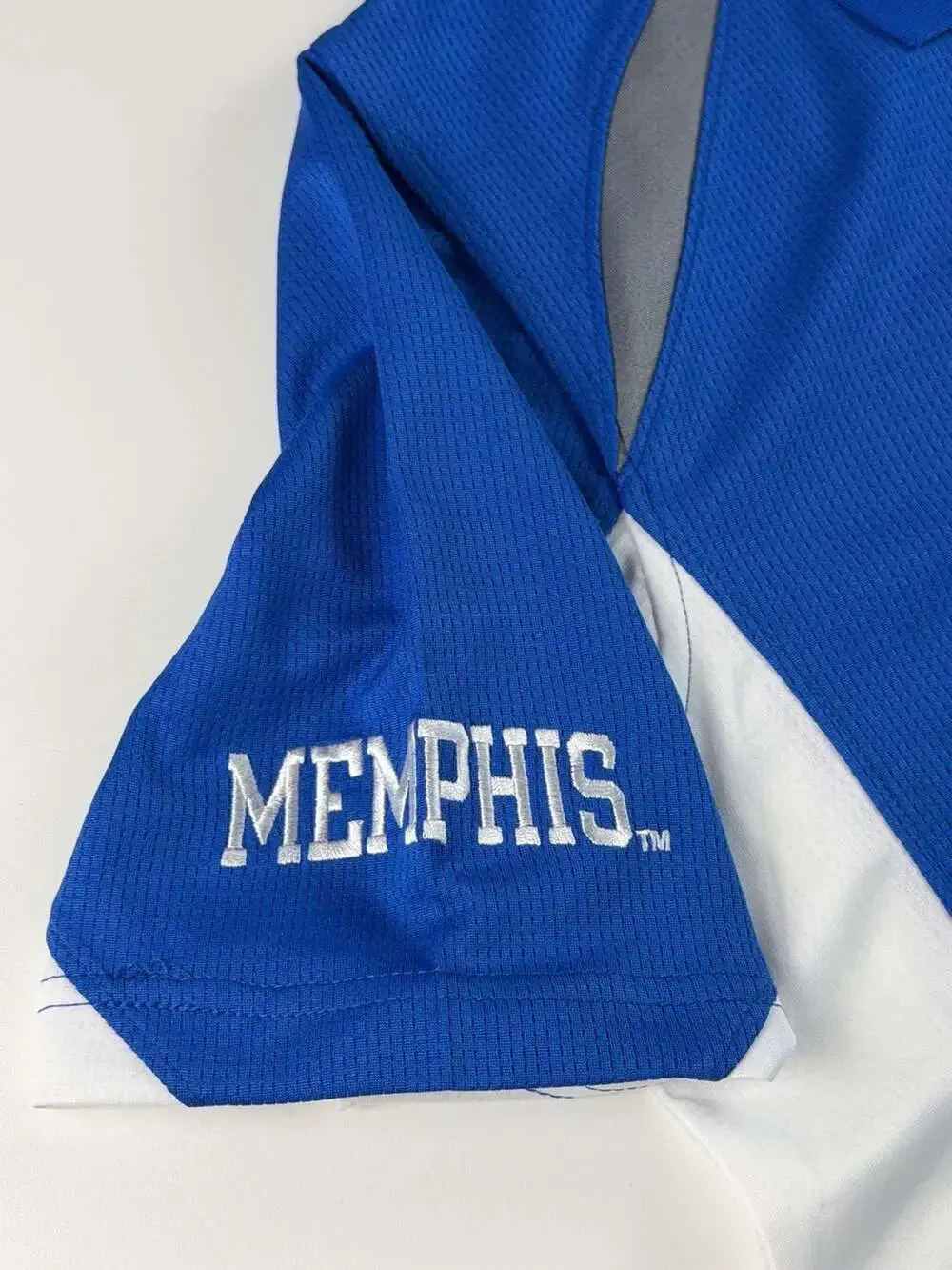NWT Memphis Tigers Polo Shirt Men M Knights Apparel NCAA Blue White Embroidered